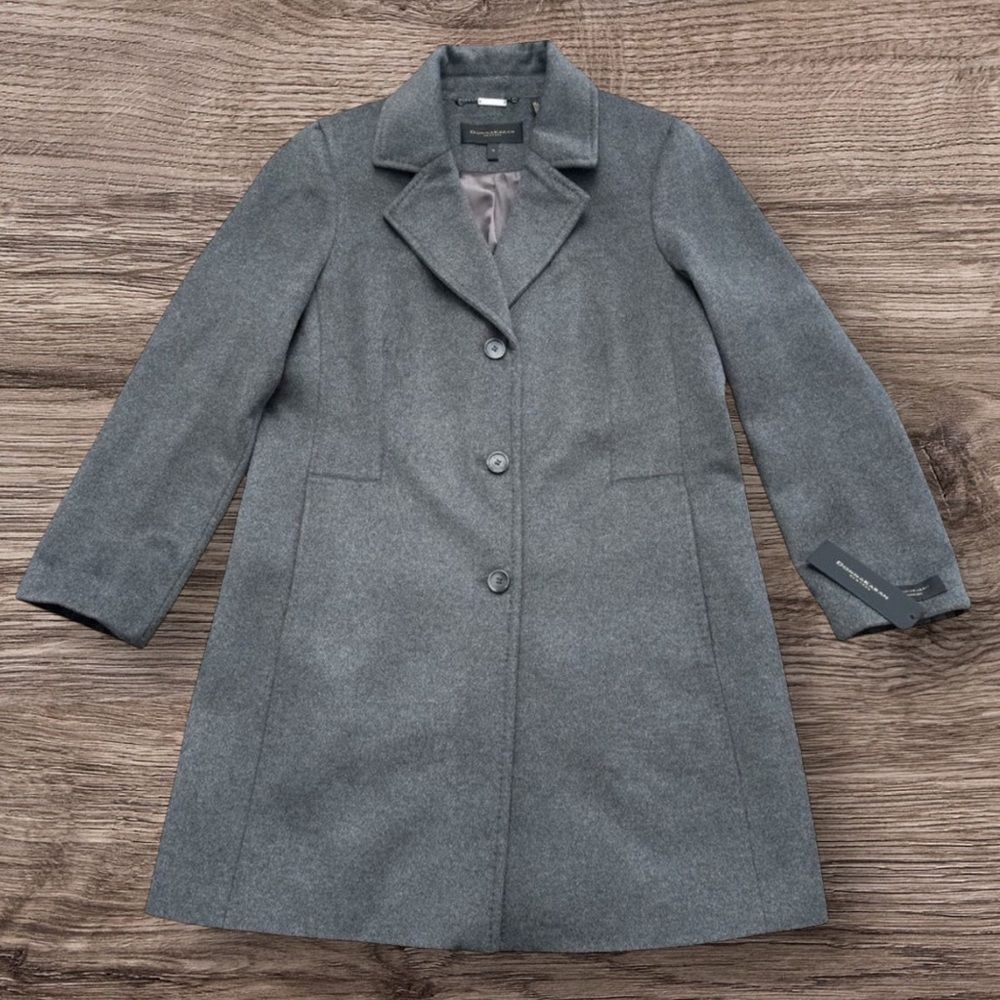Donna Karan New York Wool Cashmere Car Coat Gray Jacket Plus Size 18 XL NWT